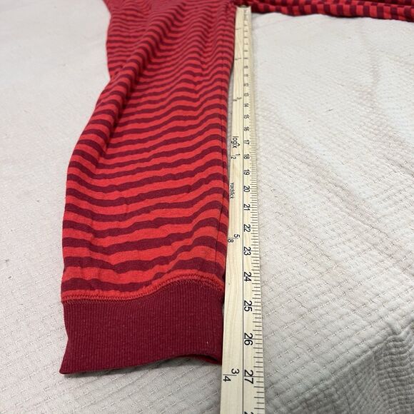 Marine Layer Pajama Women Small Red Striped One Piece Jumpsuit Henley Holiday - Picture 13 of 16